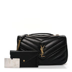 Lambskin Chevron Quilted Medium Loulou Black