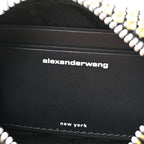 Mesh Crystal Rhinestone Mini Heiress Pouch Porcelain