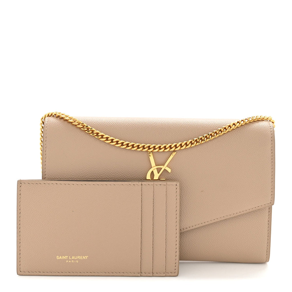 Grain De Poudre Monogram Uptown Chain Wallet Taupe