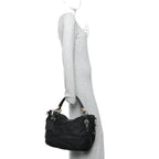 Tessuto Nylon Vitello Daino Shopping Satchel Black