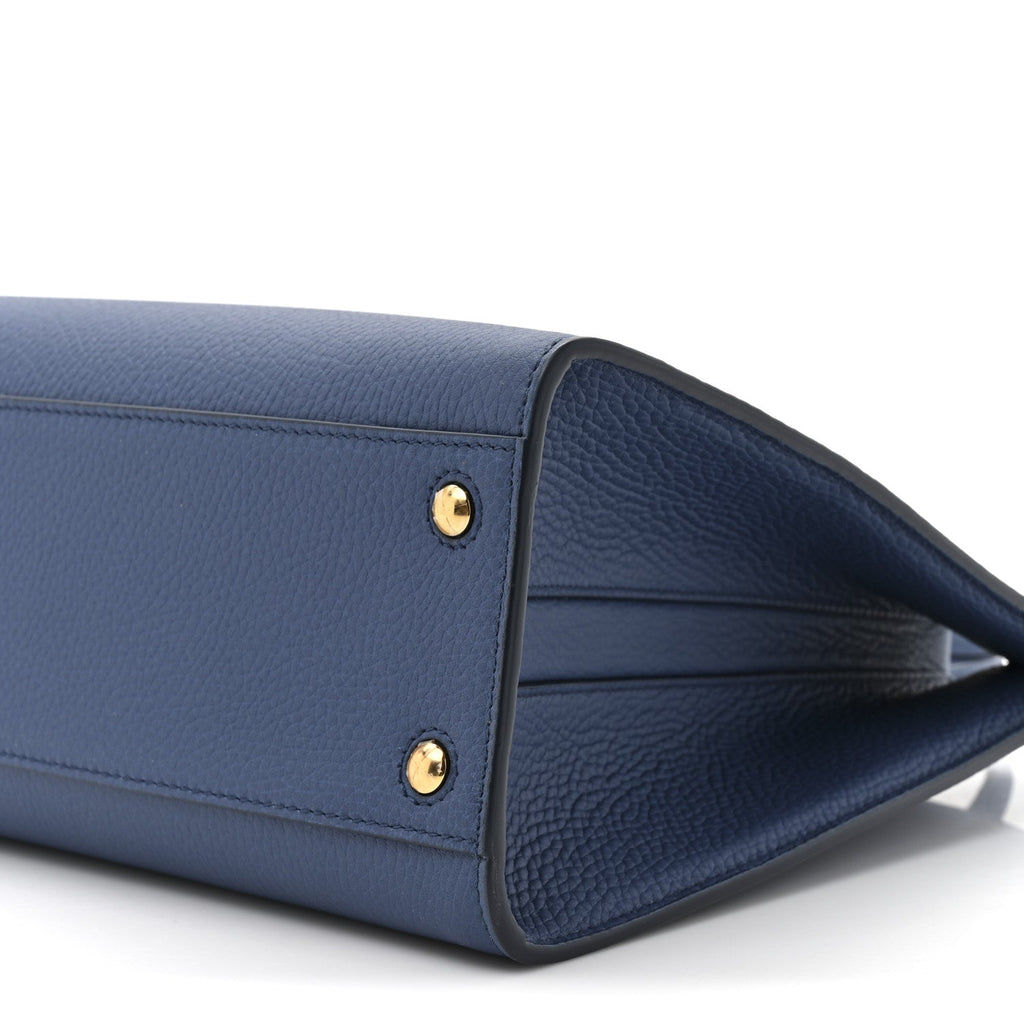Grained Calfskin Small Frances Tote Navy