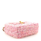 Tweed Quilted Mini Nano Kelly Shopper Pink
