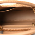 Braided Raffia Nano Kelly Flap Bag Dark Beige