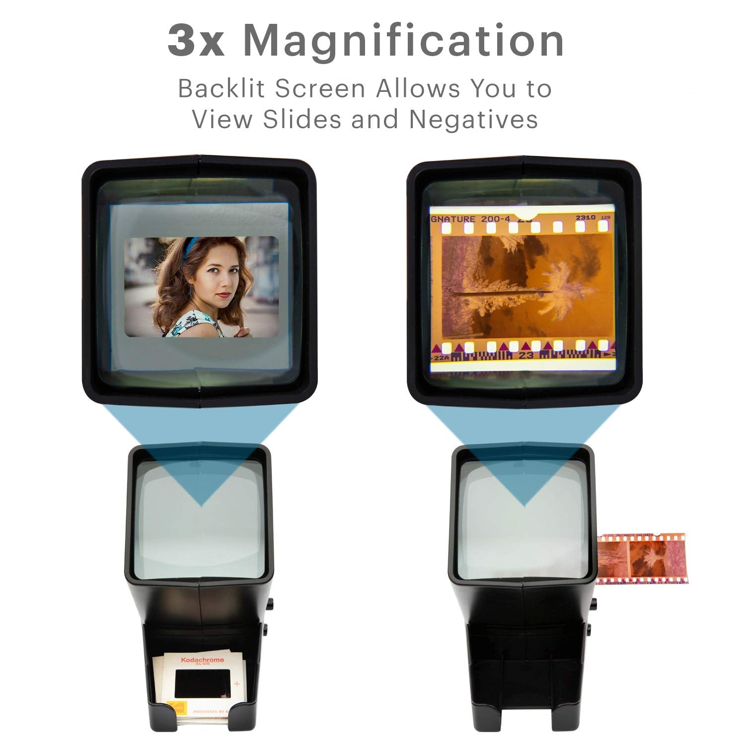 Kodak 35mm Film and Slide Viewer, Photo Slide Viewer with 3X Magnification for 35mm Slides & Film