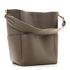 Soft Grained Calfskin Sangle Bucket Bag Taupe