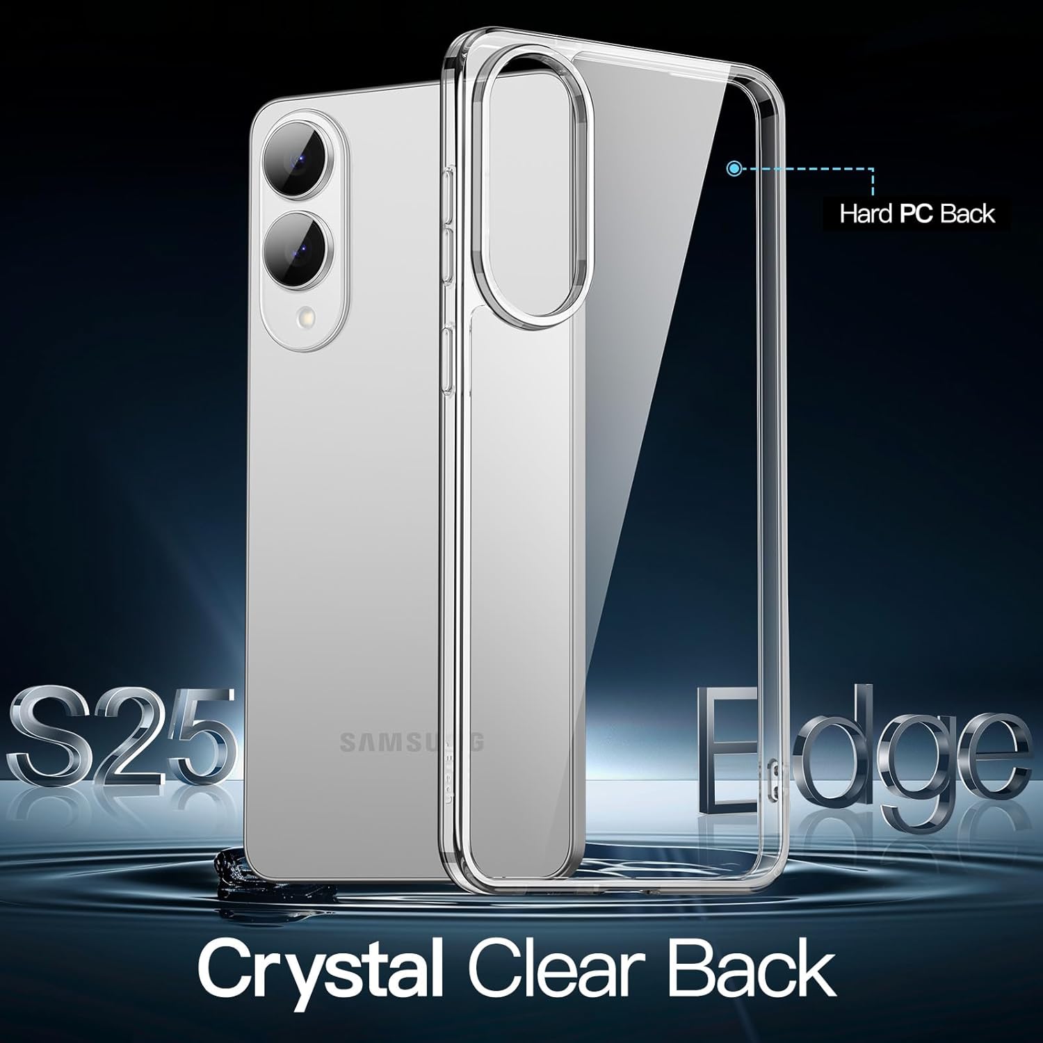 Entronix Case Compatible with Galaxy S25 Edge - [Hard Back] Clear Cover