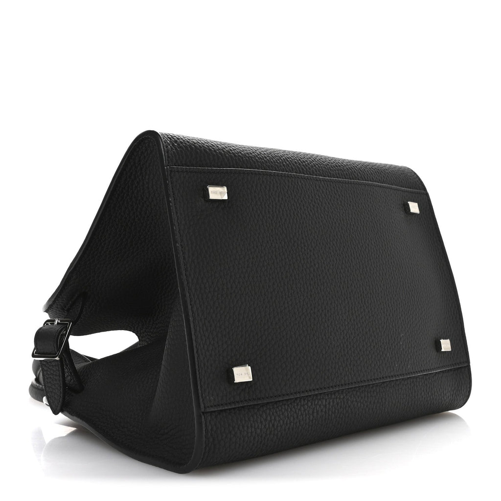 Grained Calfskin Soft Margaux 10 Bag Black