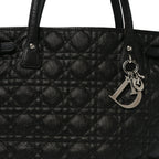 Coated Canvas Cannage Small Panarea Tote Black