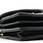 Caviar Quilted Clutch With Chain Black