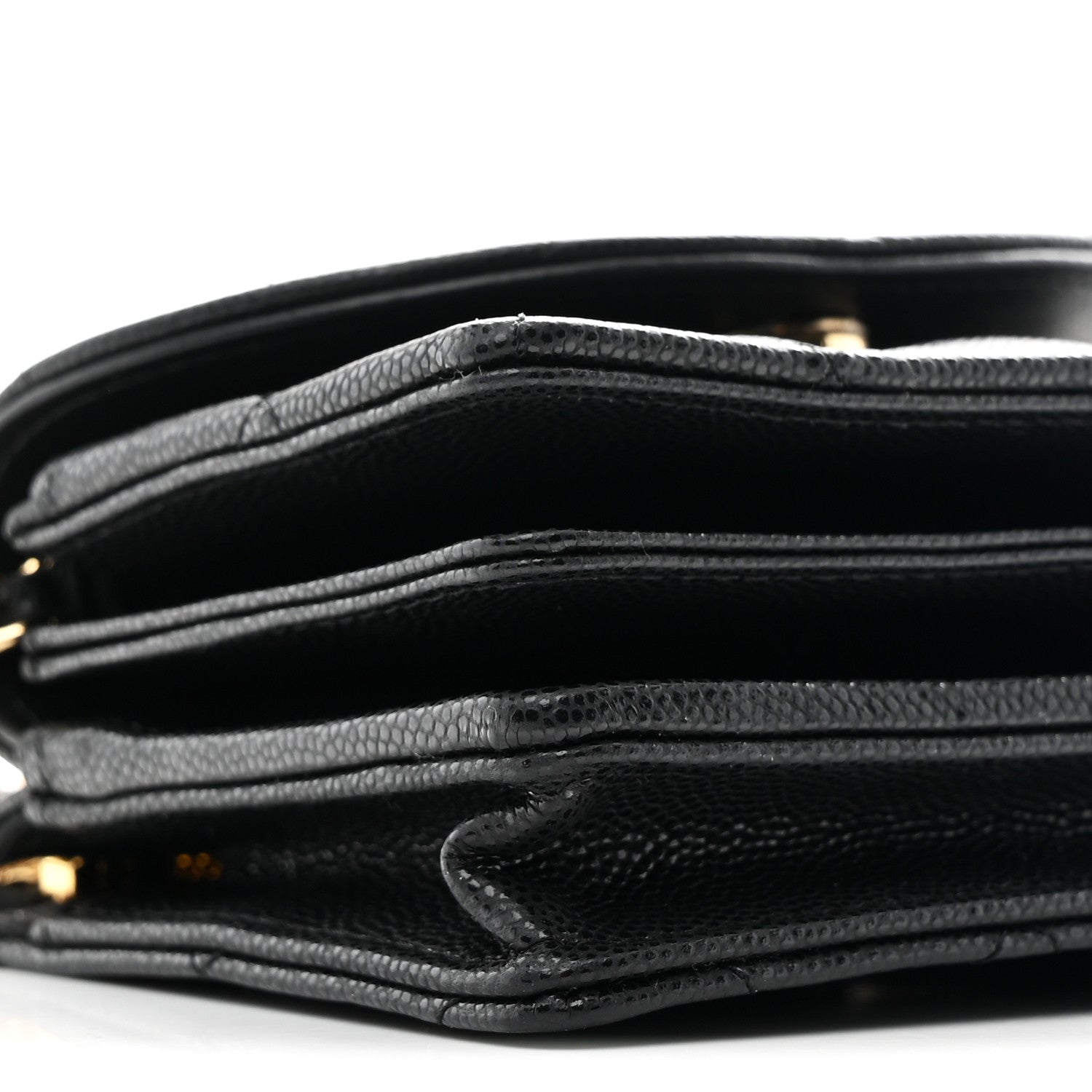 Caviar Quilted Clutch With Chain Black