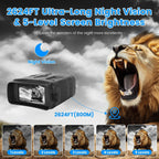 Night Vision Goggles 4K Full-Color Binoculars 10X Zoom with 2624ft Viewing Range 3'' Screen 64G MMC Card WIFI APP Control Save Photo and Video for Camping Hunting & Security GPCT5411