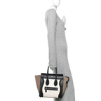 Bullhide Calfskin Nubuck Micro Tri-Color Luggage White Khaki