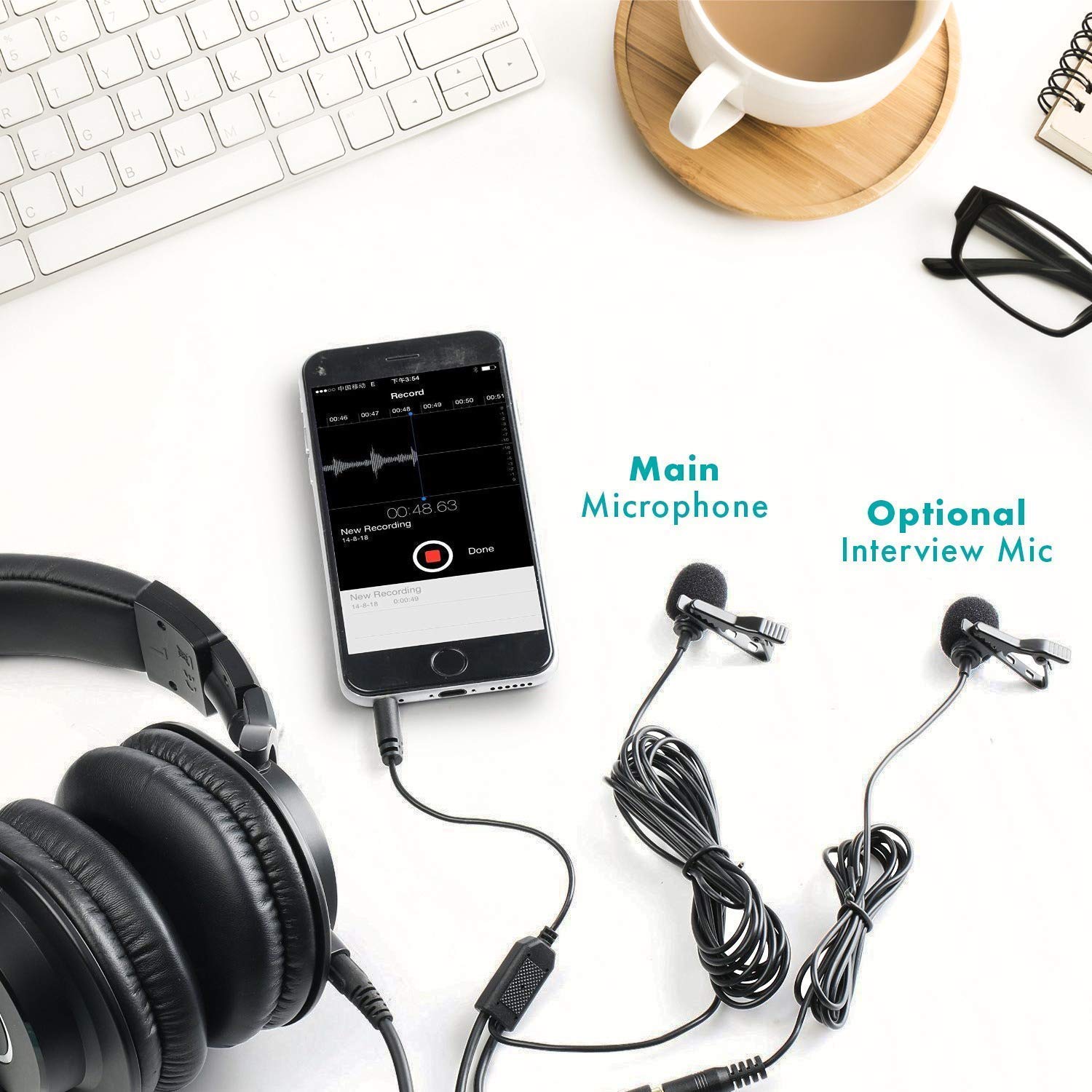 Movo Lav w/ Secondary Mic & Headphone Monitoring