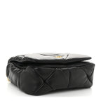 Nappa Metal Quilted Small Patchwork System Flap Bag Black