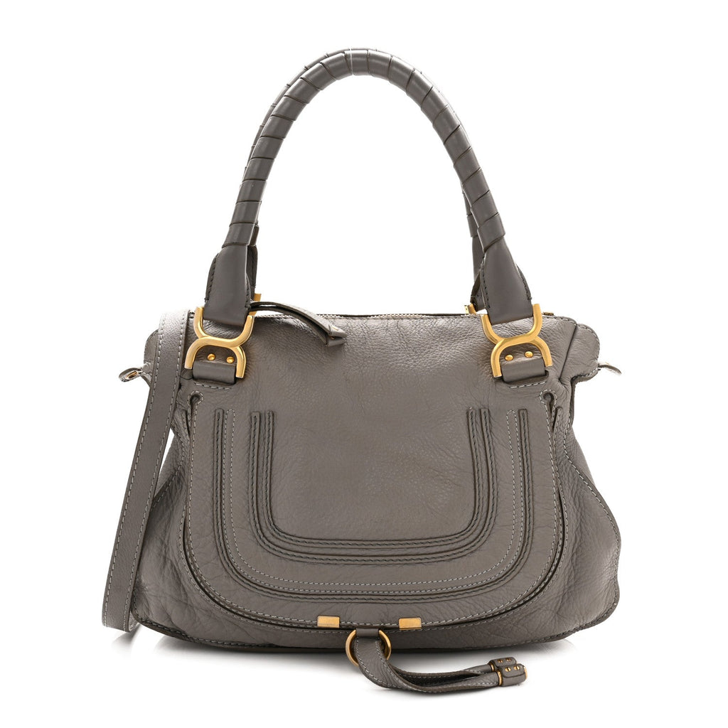 Calfskin Medium Marcie Satchel Cashmere Grey
