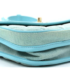 Denim Quilted Small Messenger Flap Neon Blue