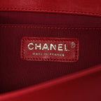 Lambskin Quilted Medium Boy Flap Red