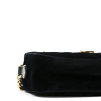 Velvet Matelasse Marquise Crystals Mini GG Marmont Chain Shoulder Bag Black
