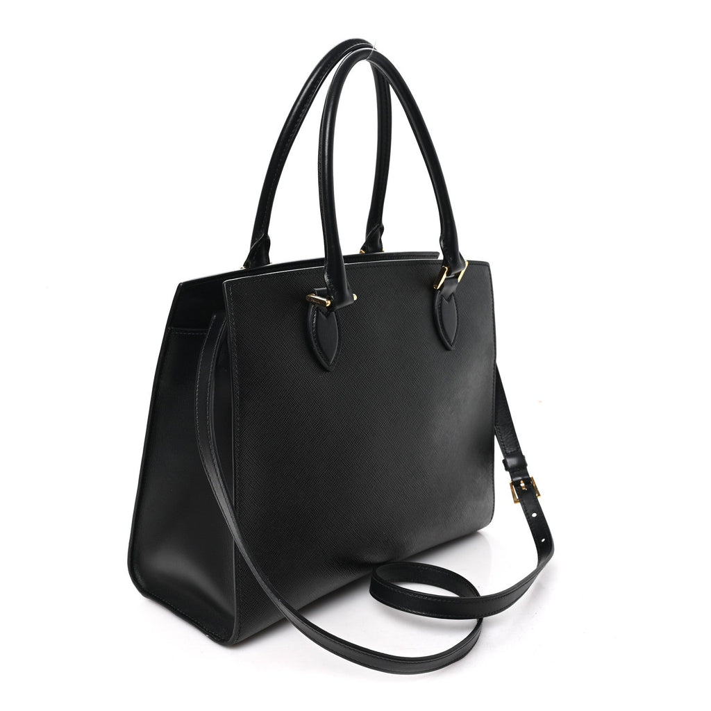 Saffiano Soft Calfskin Large Tote Black