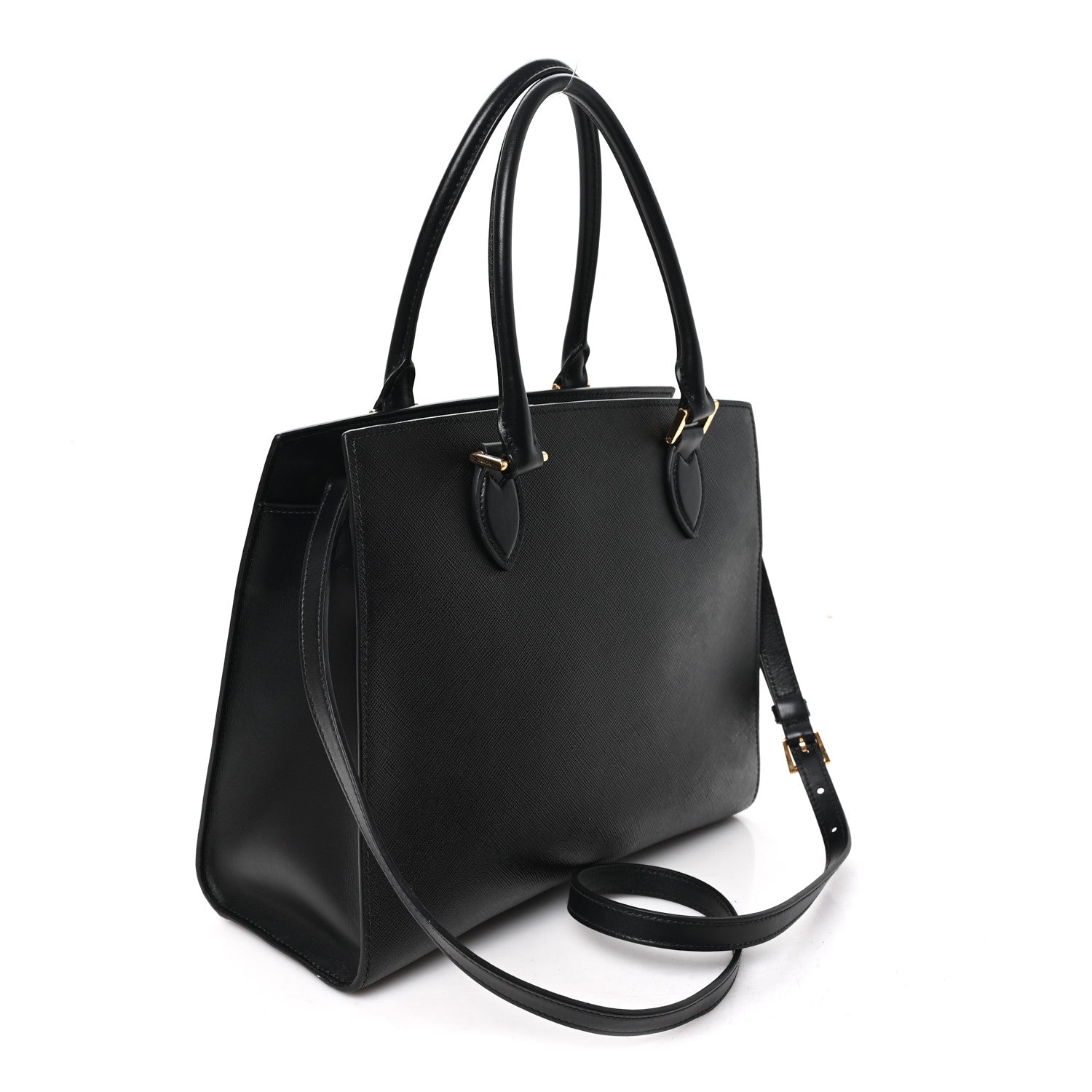 Saffiano Soft Calfskin Large Tote Black
