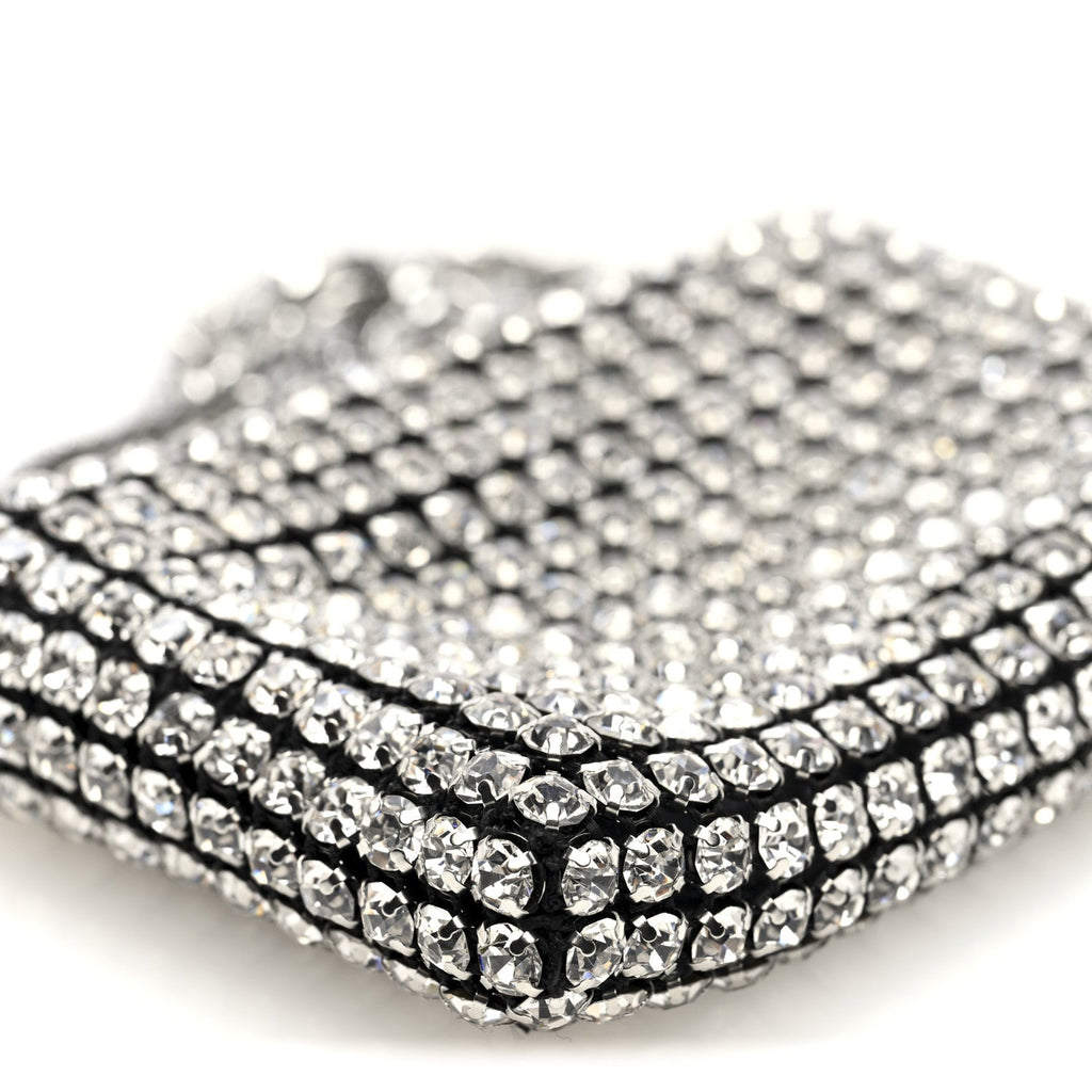 Mesh Crystal Rhinestone Nano Heiress Shoulder Bag Black Silver