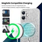 Entronix [Magnetic] Case Compatible with iPhone 17 - Rhinestone-Covered Back