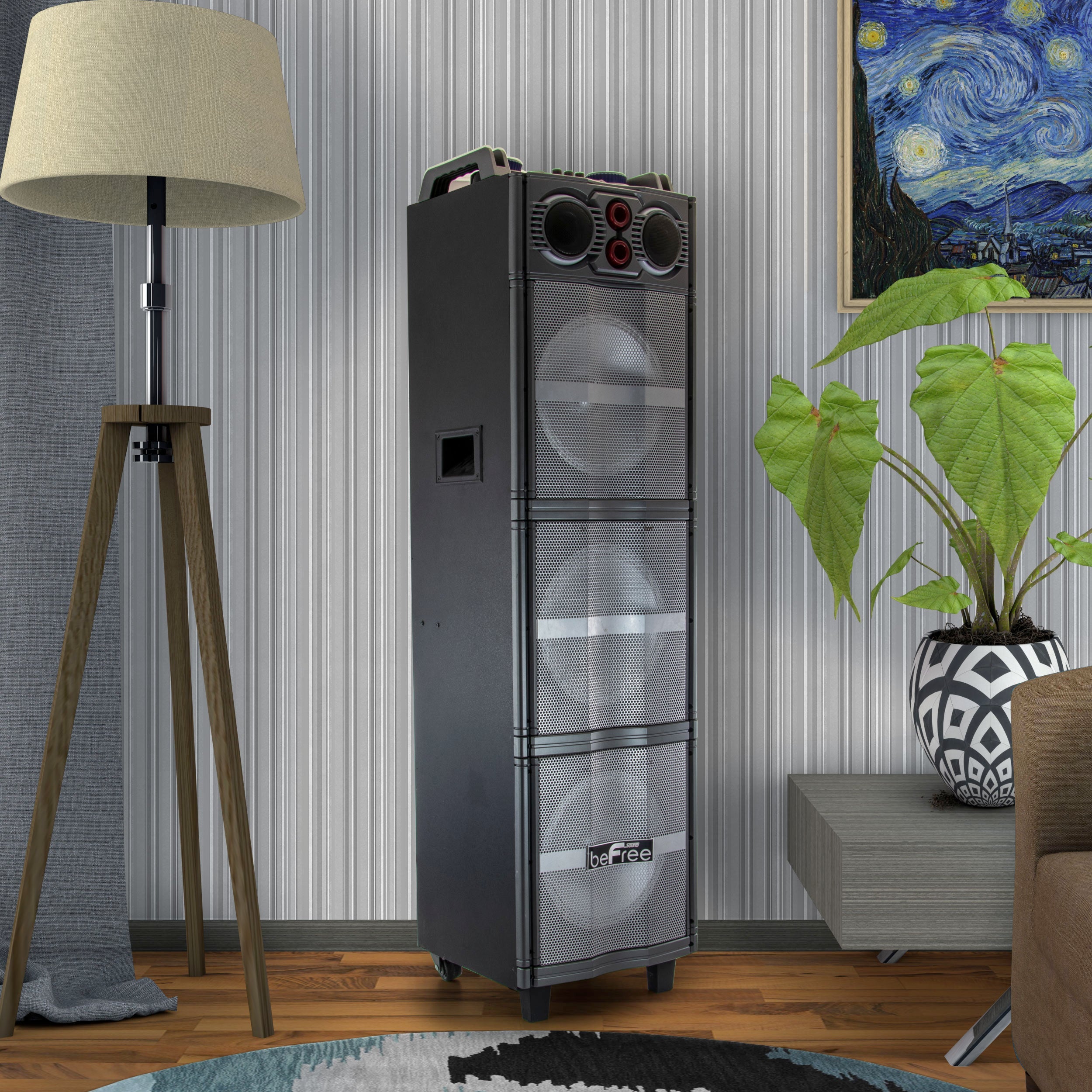Triple 10 Inch Portable Bluetooth Subwoofer Speaker with Party Lights