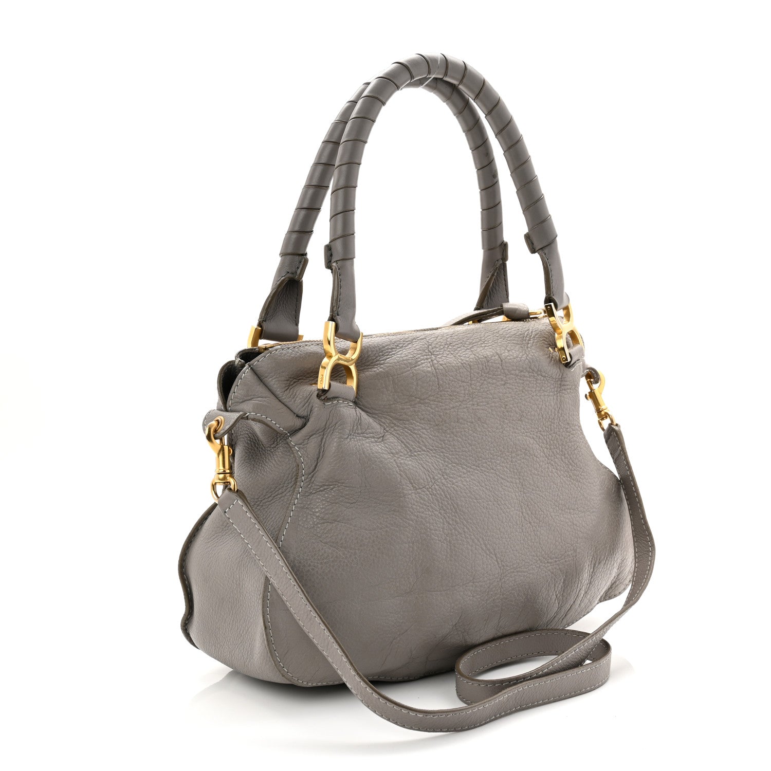 Calfskin Medium Marcie Satchel Cashmere Grey