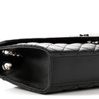Grain De Poudre Textured Mixed Matelasse Triquilt Medium Monogram Satchel Black