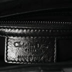 Shiny Crinkled Calfskin Studded Saddle Bag Black