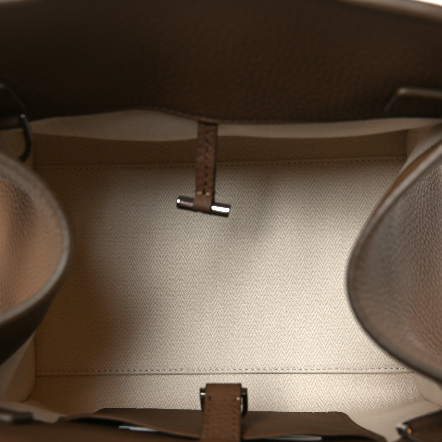 Grained Calfskin Soft Margaux 10 Bag Dark Taupe