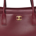 Calfskin Archetype Small Shopping Tote Dark Burgundy