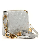 Metallic Lambskin Embossed Monogram Coussin BB Silver