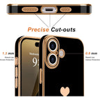 Entronix Bundle Compatible with iPhone 16 - [Flexible] Glossy Heart Case & 2 Clear Screen Protectors