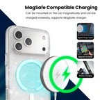 Entronix Bundle Compatible with iPhone 17 Pro Max - [Magnetic] Glitter Clear Case & 1 Clear Screen Protector