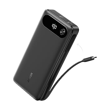 Anker Power Bank (20K, 8wer Ban7W, Built-In USB-C Cable) and Anker MagGo Pok (10K, Slim)