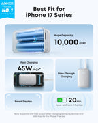 Anker Nano Power Bank (10K, 45W, Built-In Retractable USB-C Cable) | Customizable