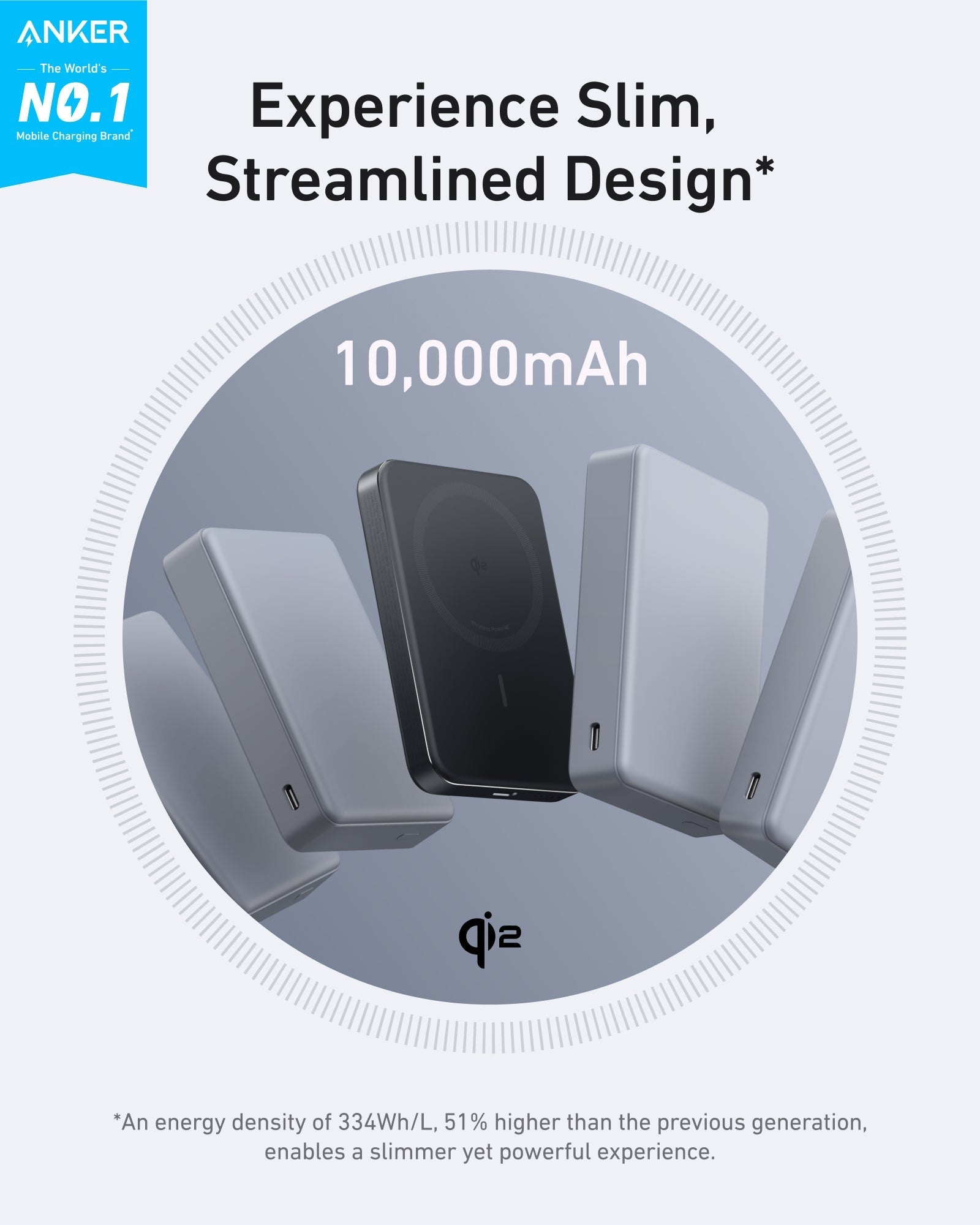 Anker MagGo Power Bank (10K, Slim)  | 2-Pack