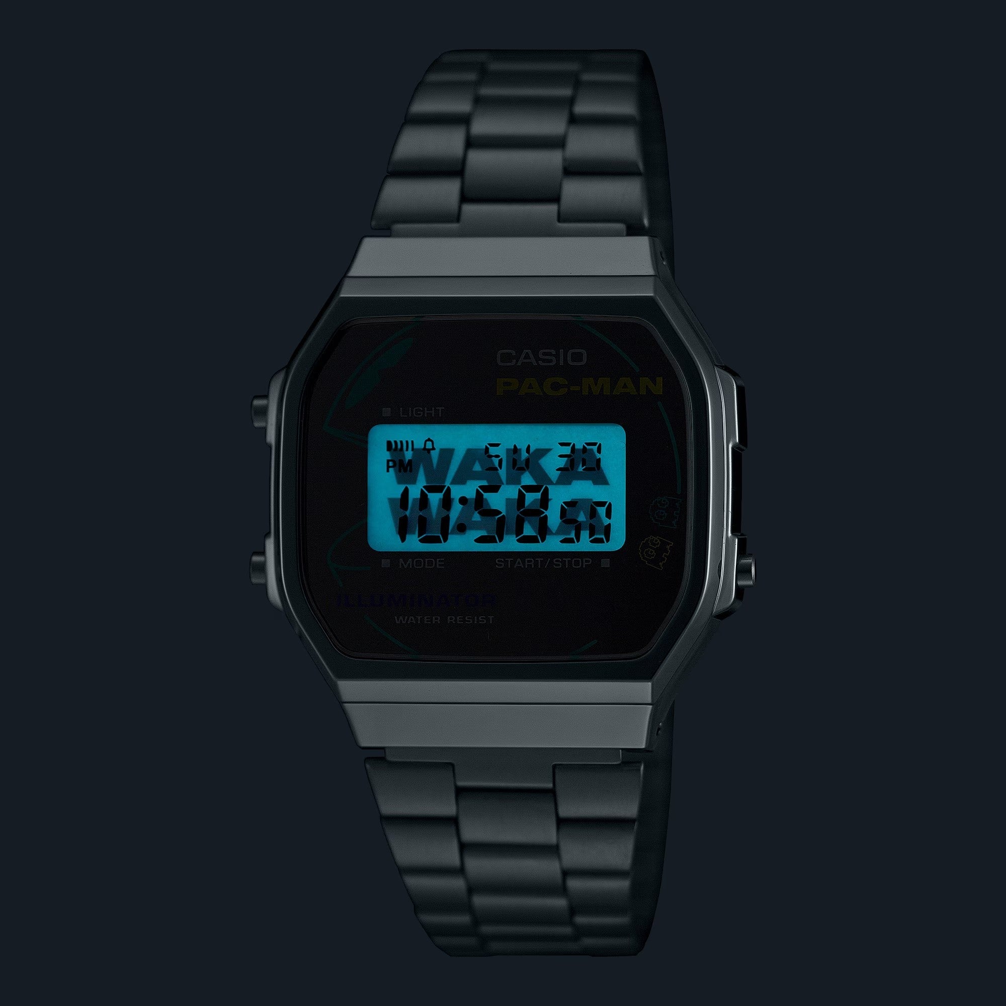 Casio Unisex Digital Watch 36mm Vintage PAC-MAN Silver