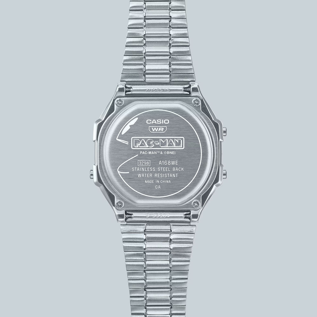 Casio Unisex Digital Watch 36mm Vintage PAC-MAN Silver