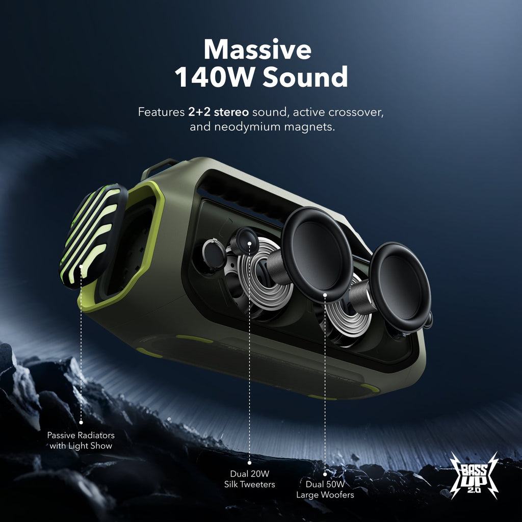 soundcore Boom 2 Plus | Powerful Outdoor Bass Bluetooth Speaker