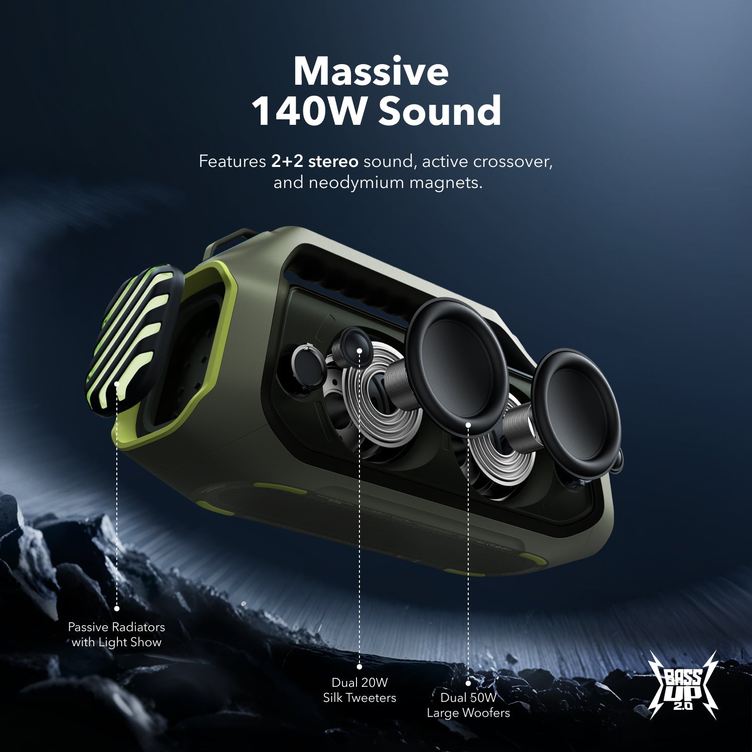 soundcore Boom 2 Plus | Powerful Outdoor Bass Bluetooth Speaker