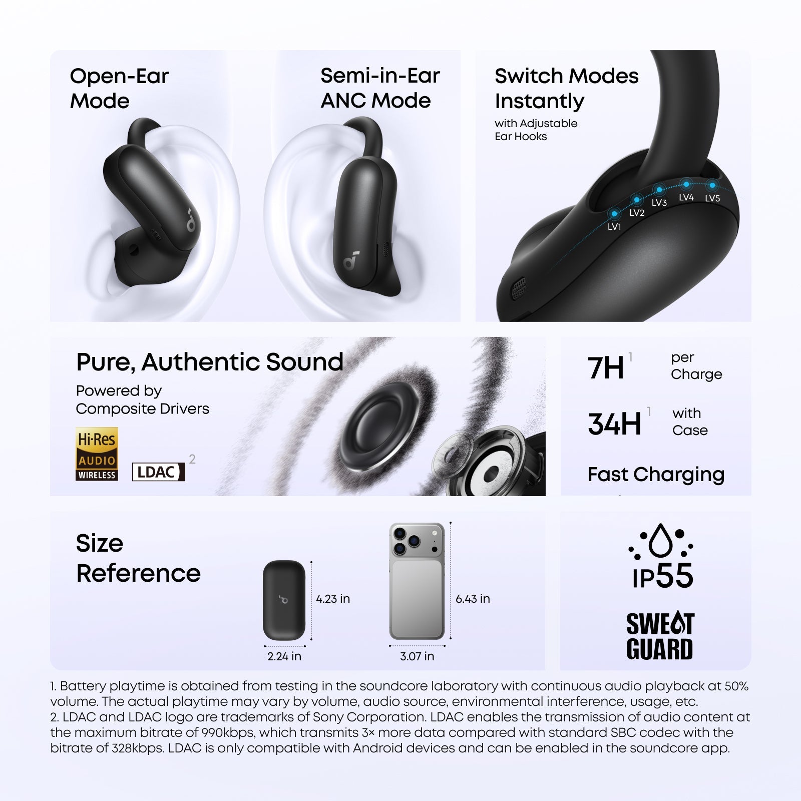 AeroFit 2 Pro｜2-in-1 Earbuds that Switch Between Open-Ear and ANC Modes