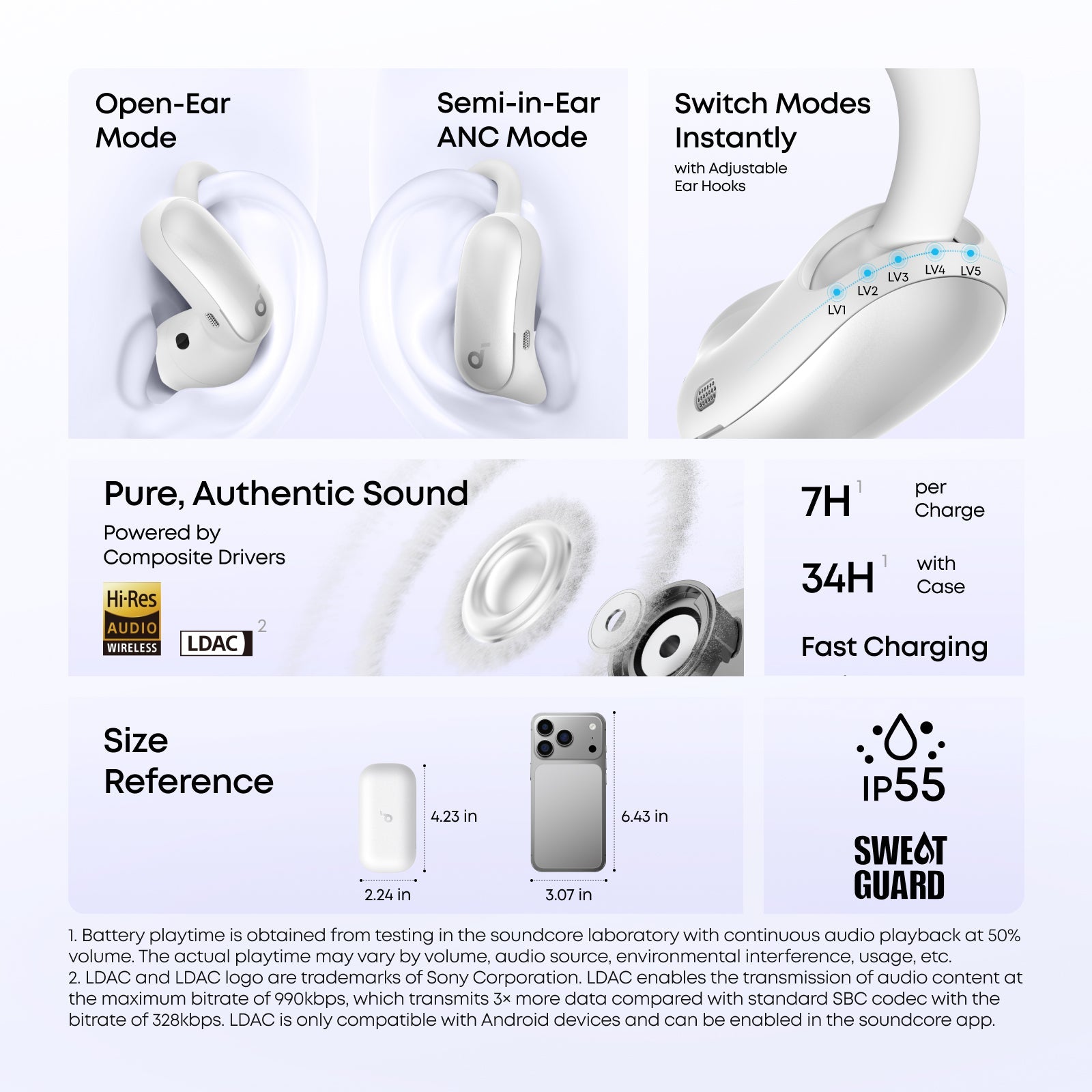AeroFit 2 Pro｜2-in-1 Earbuds that Switch Between Open-Ear and ANC Modes