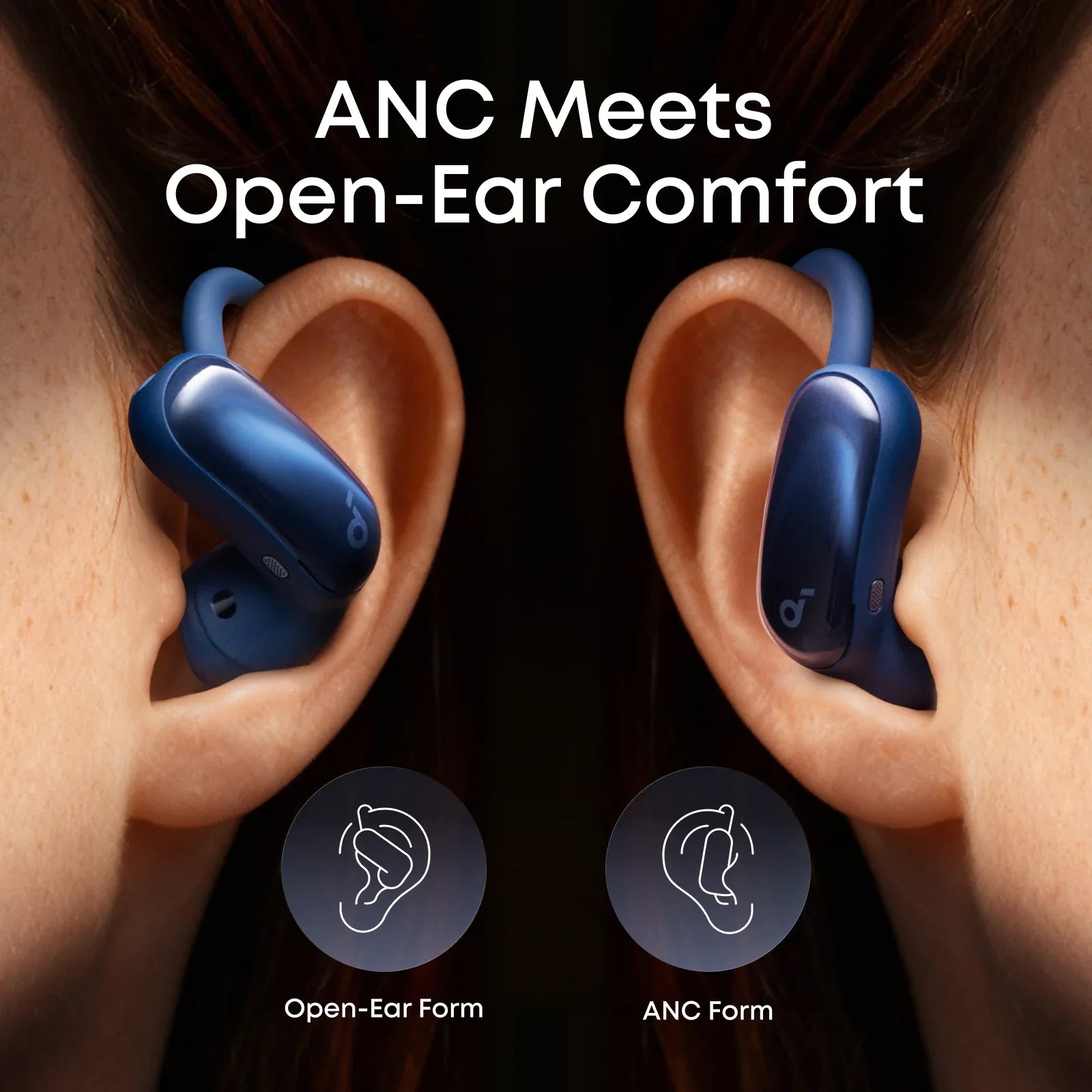 AeroFit 2 Pro Dual-Form Earbuds with Open-Ear and Active Noise Cancellation Form
