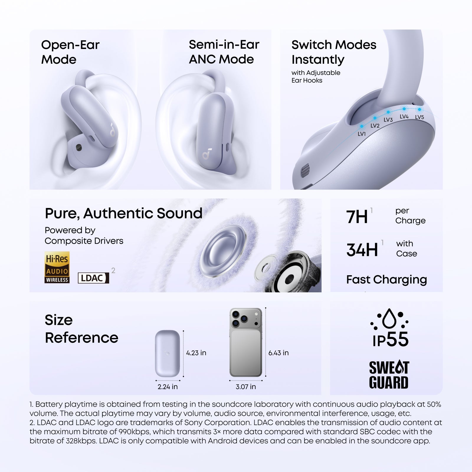 AeroFit 2 Pro｜2-in-1 Earbuds that Switch Between Open-Ear and ANC Modes