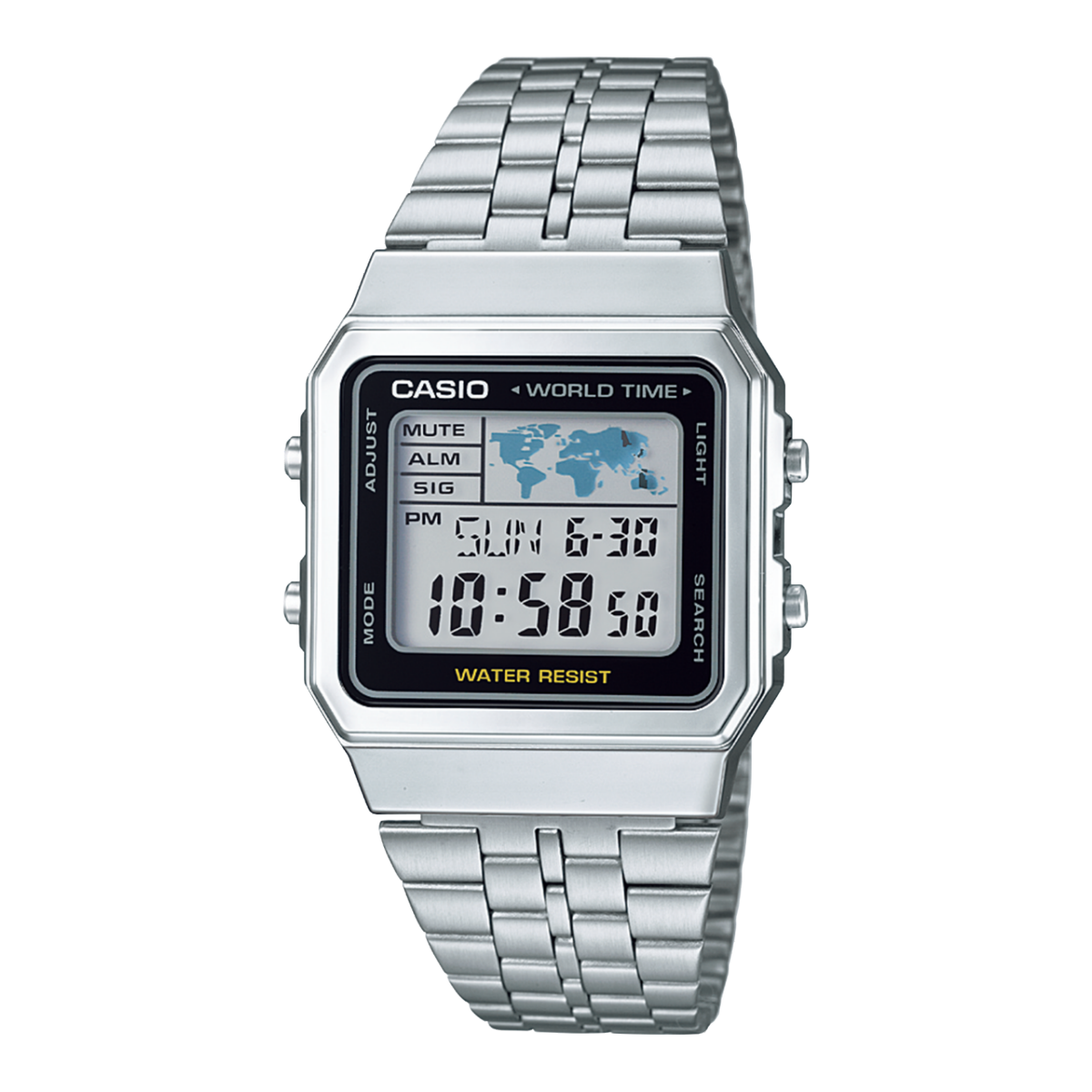 Casio Vintage Silver Digital Unisex Watch