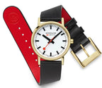 Mondaine Ladies' White Classic 30mm Gold Watch