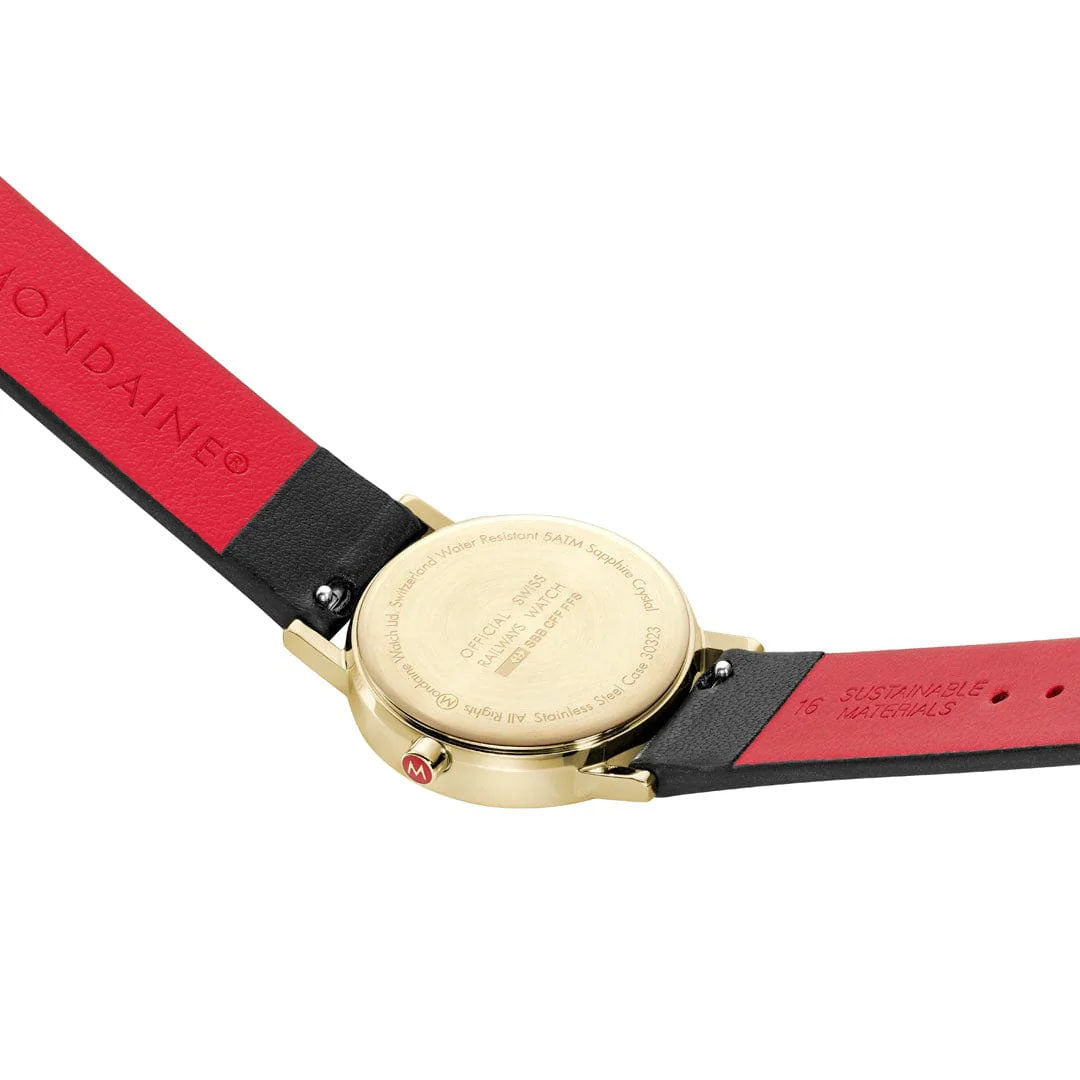 Mondaine Ladies' White Classic 30mm Gold Watch
