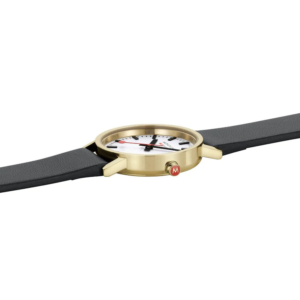 Mondaine Ladies' White Classic 30mm Gold Watch